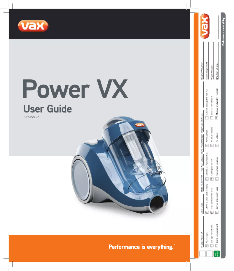 Página 1 del manual Manual de usuario Vax C87-PVX