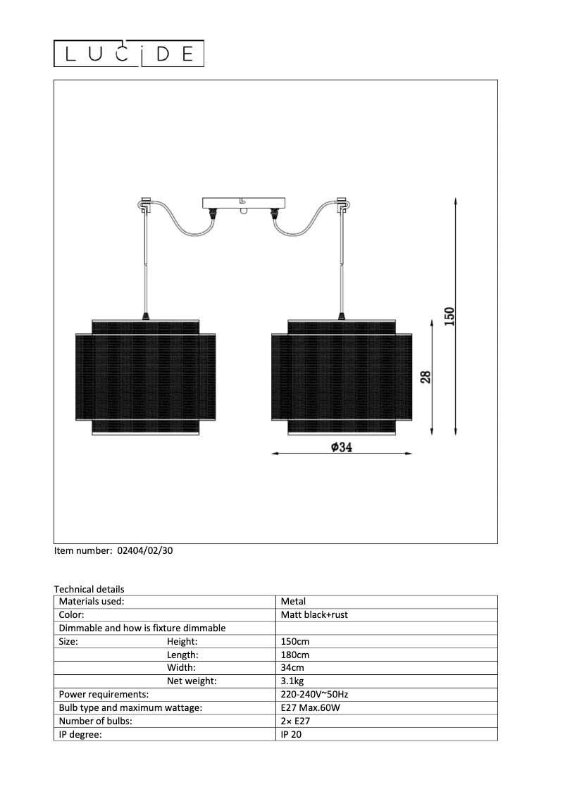 Imagen de la primera página del manual del dispositivo Orrin 02404/02/30