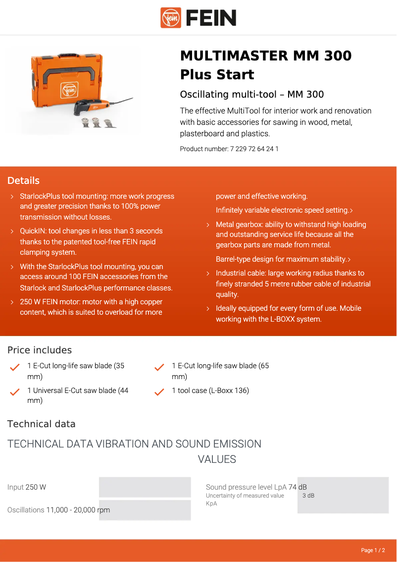 Imagen de la primera página del manual del dispositivo Multimaster MM 300 Plus Start