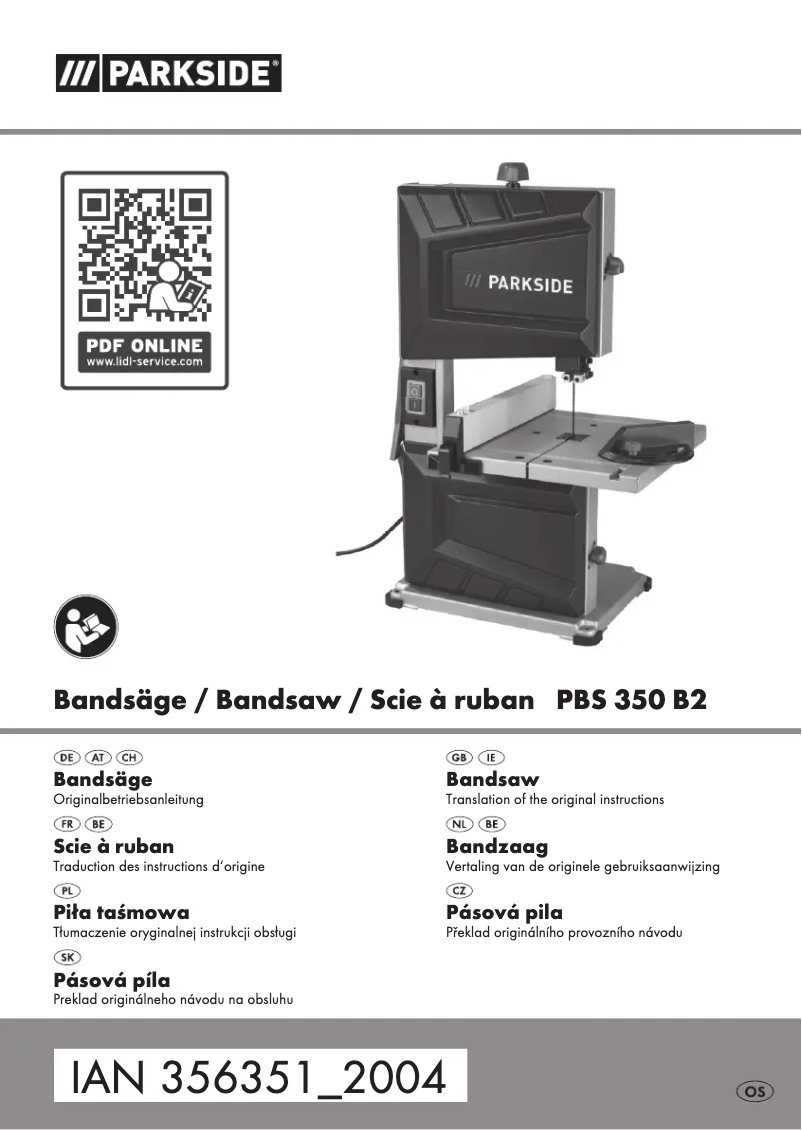 Página 1 del manual Manual de usuario Parkside PBS 350 B2