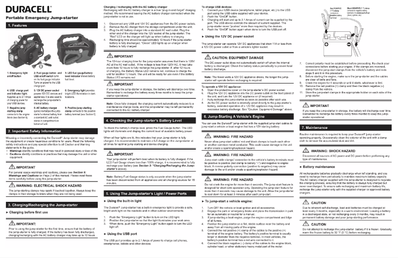 Imagen de la primera página del manual del dispositivo Jump-Starter 600