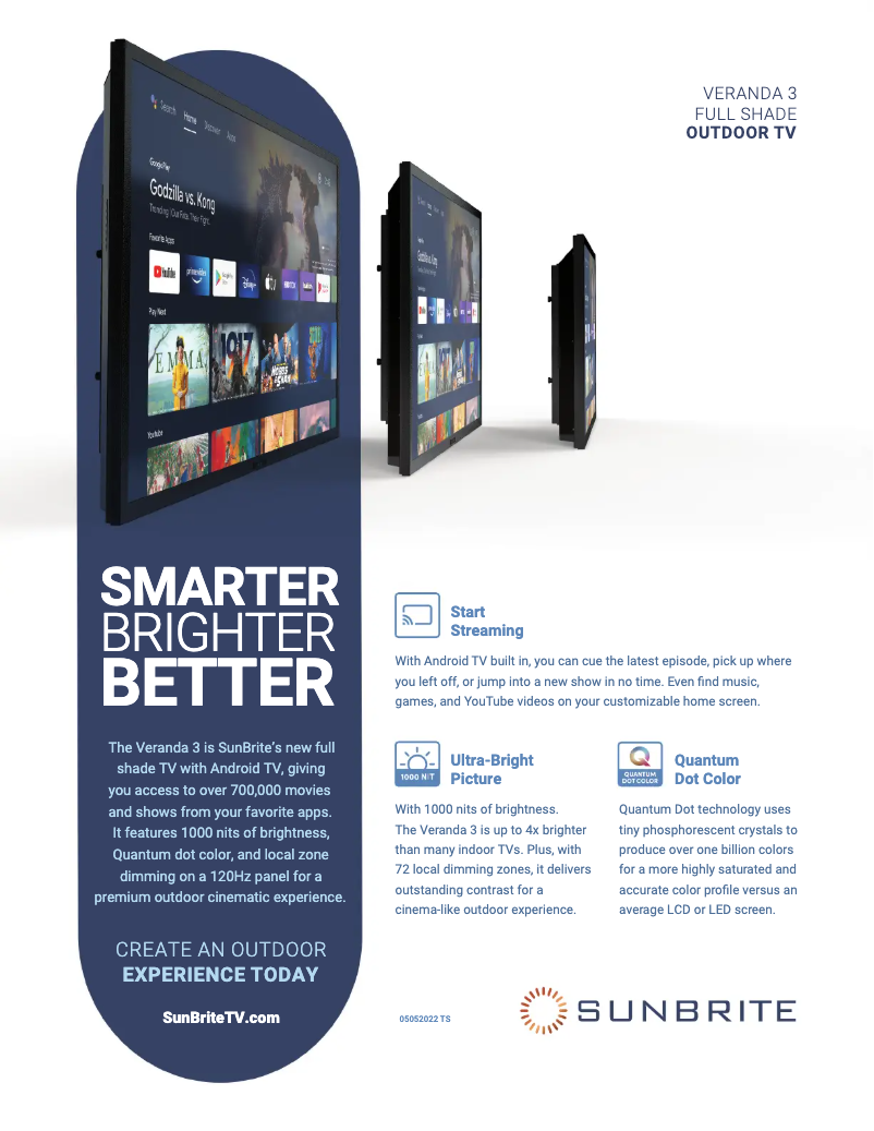 Página 1 del manual Ficha técnica SunBriteTV SB-V3-55-4KHDR-BL