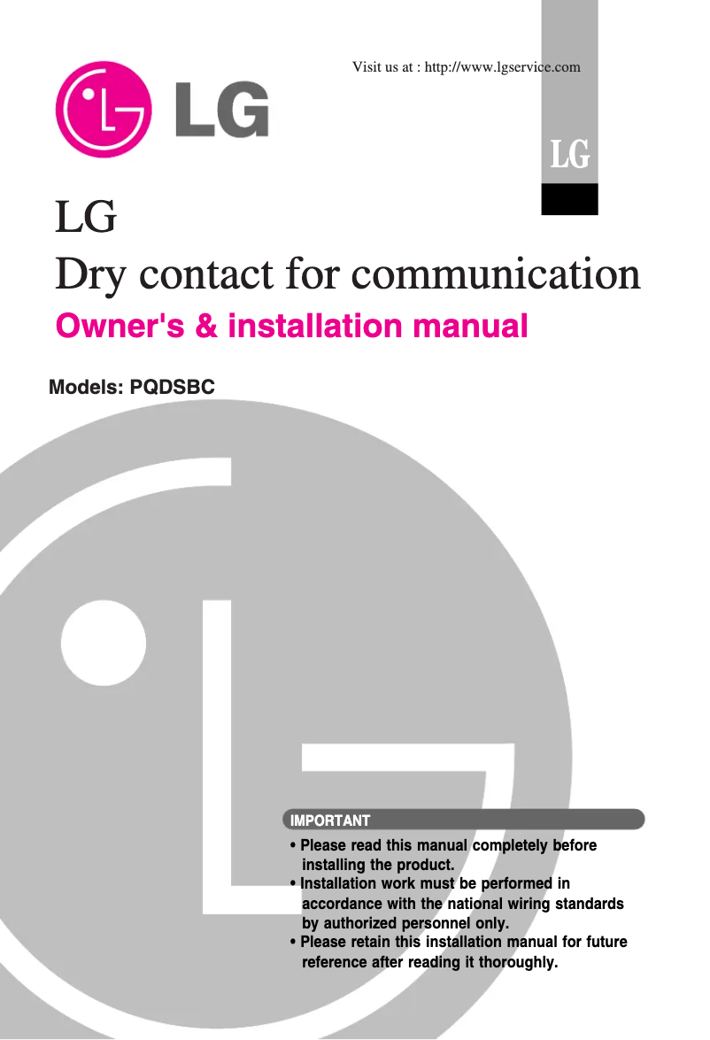 Página 1 del manual Manual de usuario LG PQDSBC