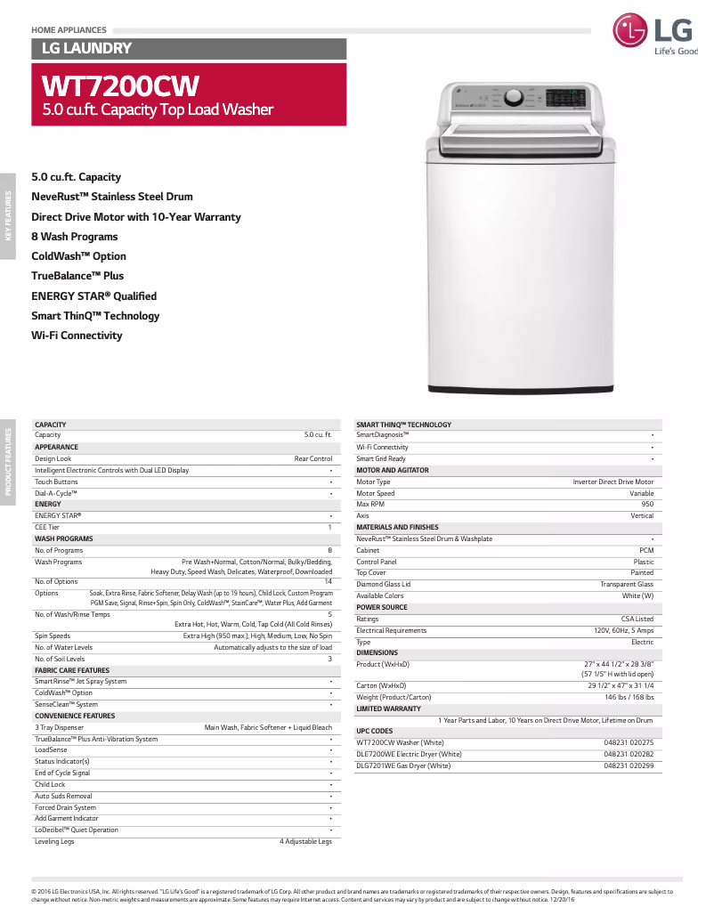 Imagen de la primera página del manual del dispositivo WT7200CV