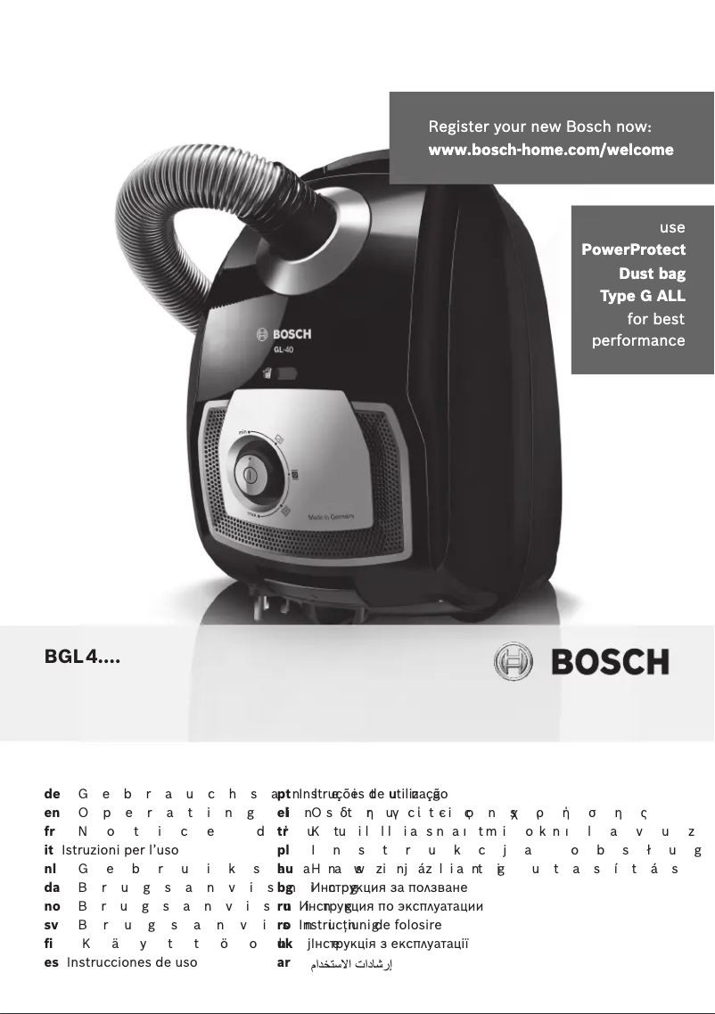 Página 1 del manual Manual de usuario Bosch BGL4SIL69