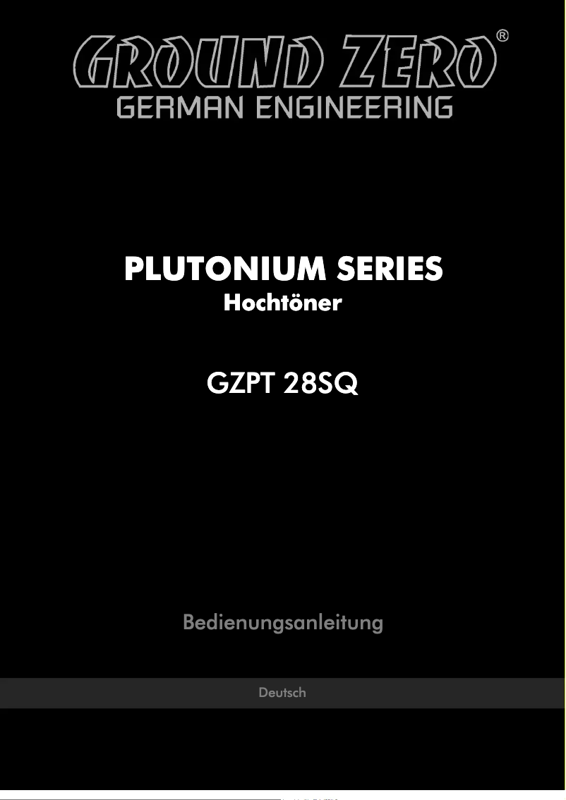 Imagen de la primera página del manual del dispositivo GZPT 28SQ