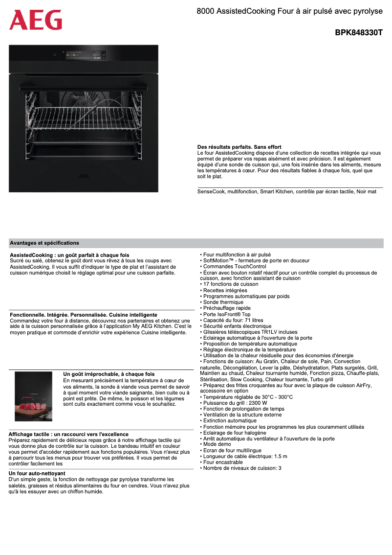 Página nº 1 - Ficha técnica AEG BPK848330T