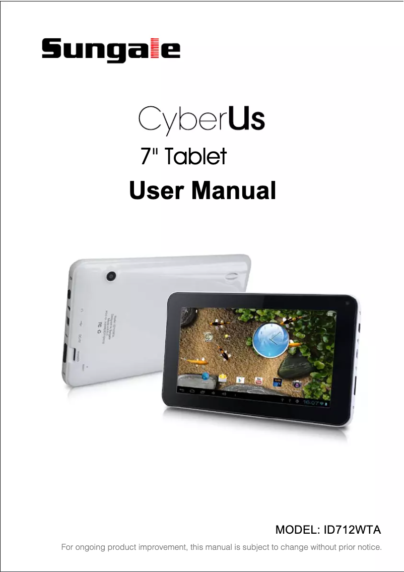 Imagen de la primera página del manual del dispositivo CyberUs ID712WTA