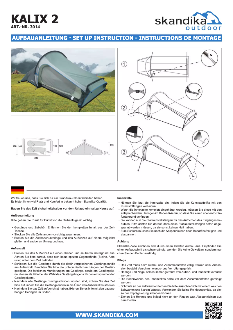 Imagen de la primera página del manual del dispositivo Kalix 2