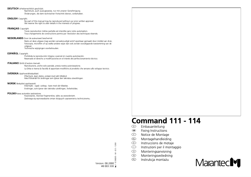 Imagen de la primera página del manual del dispositivo Command 113