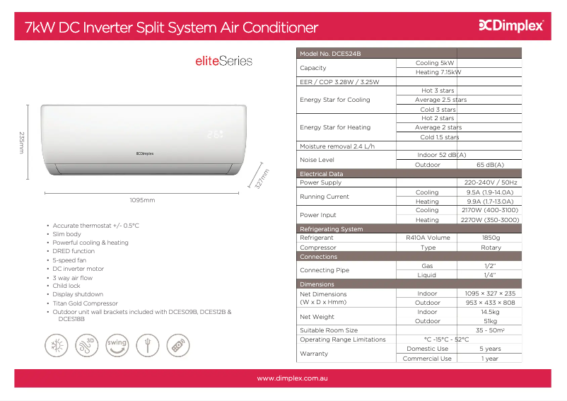 Imagen de la primera página del manual del dispositivo DCES24B