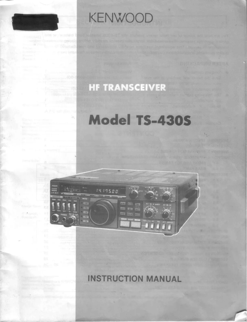 Imagen de la primera página del manual del dispositivo TS-430S