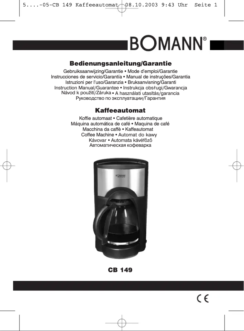 Imagen de la primera página del manual del dispositivo CB 149