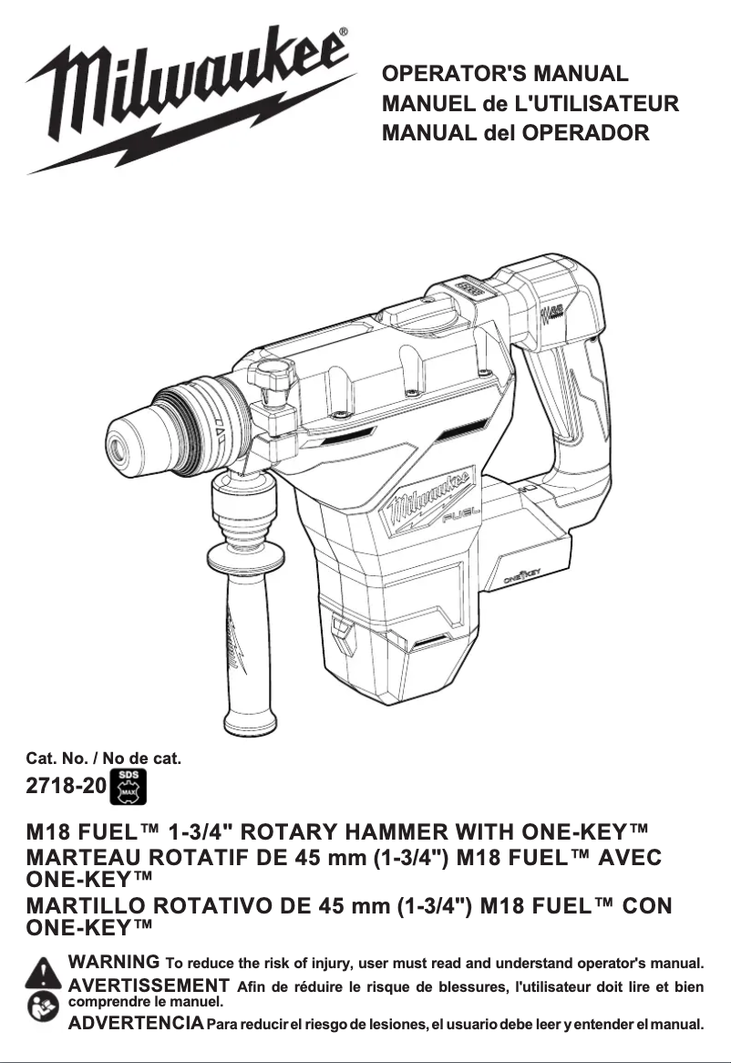 Página nº 1 - Manual de usuario Milwaukee M18 Fuel ONE KEY 2718-21