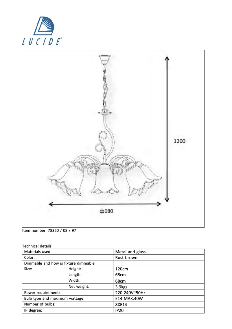 Imagen de la primera página del manual del dispositivo Luberon 78360/08/97