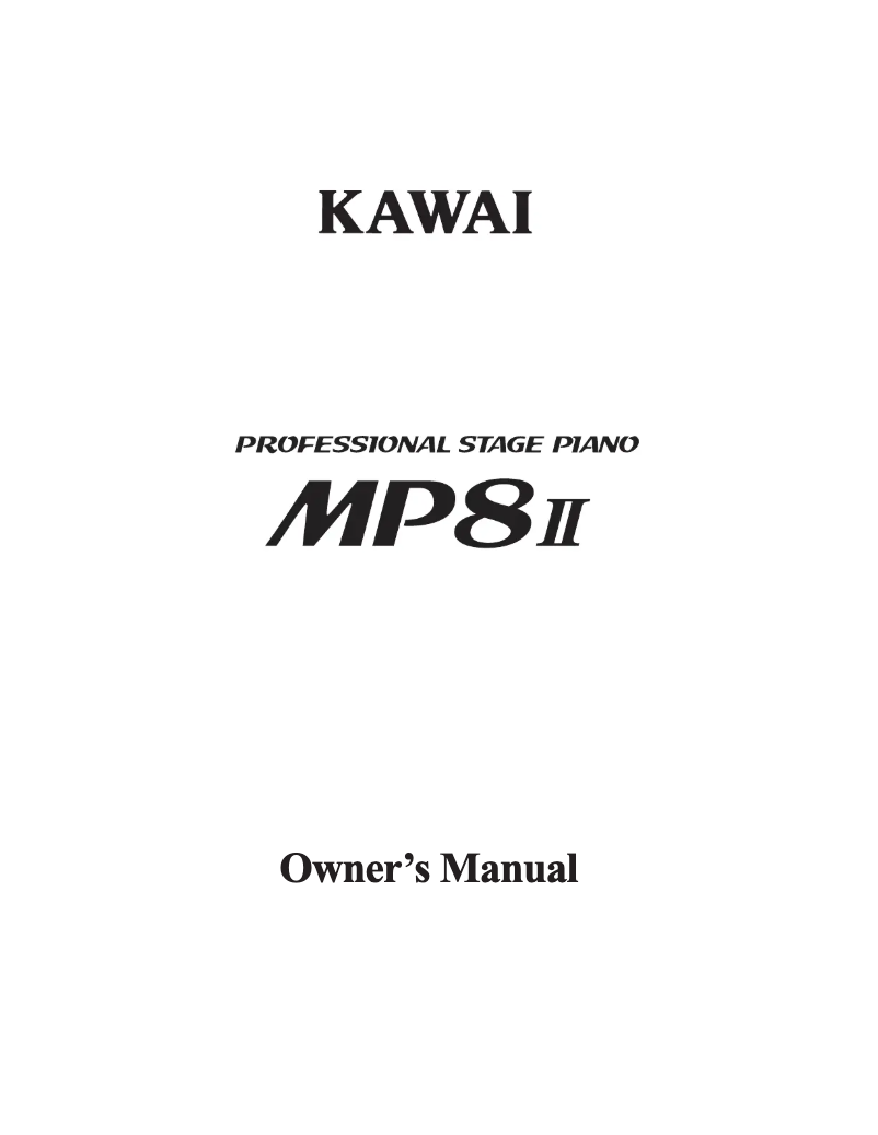 Página 1 del manual Manual de usuario Kawai MP8II