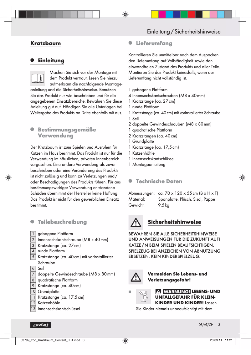 Página nº 1 - Manual de usuario Zoofari IAN 63799