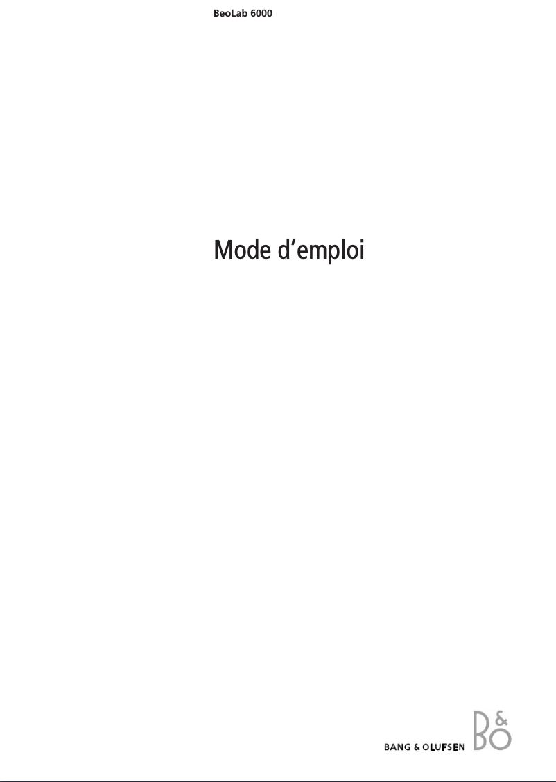 Página nº 1 - Manual de usuario Bang & Olufsen BeoLab 6000