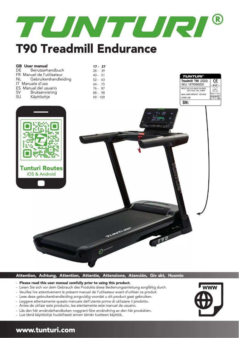 Imagen de la primera página del manual del dispositivo Endurance T90