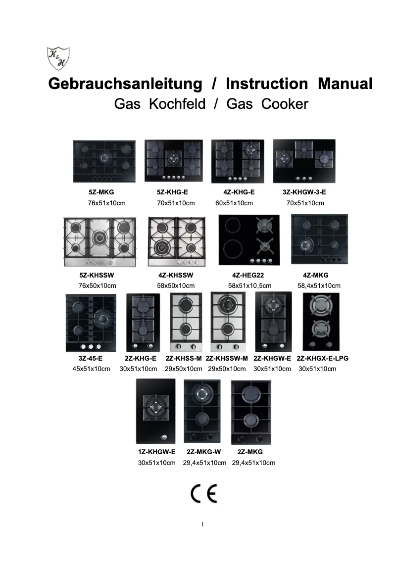 Imagen de la primera página del manual del dispositivo 1Z-KHGW