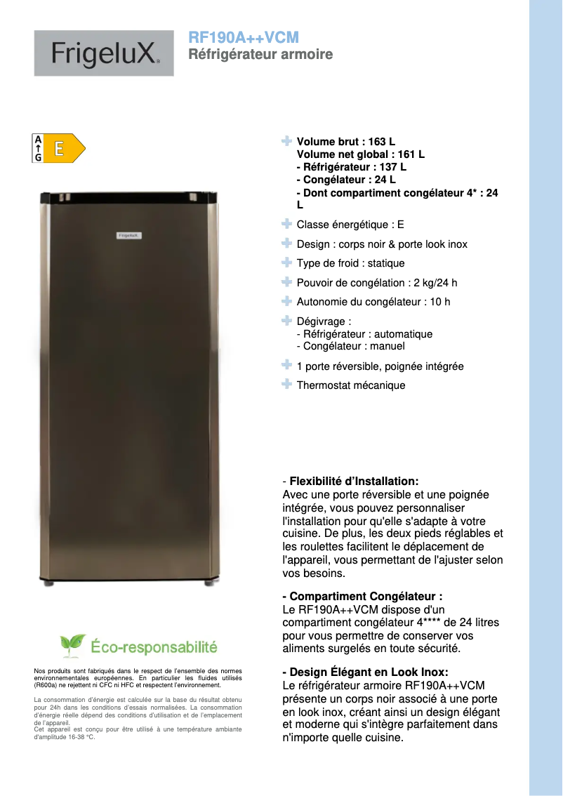 Imagen de la primera página del manual del dispositivo RF190A++VCM