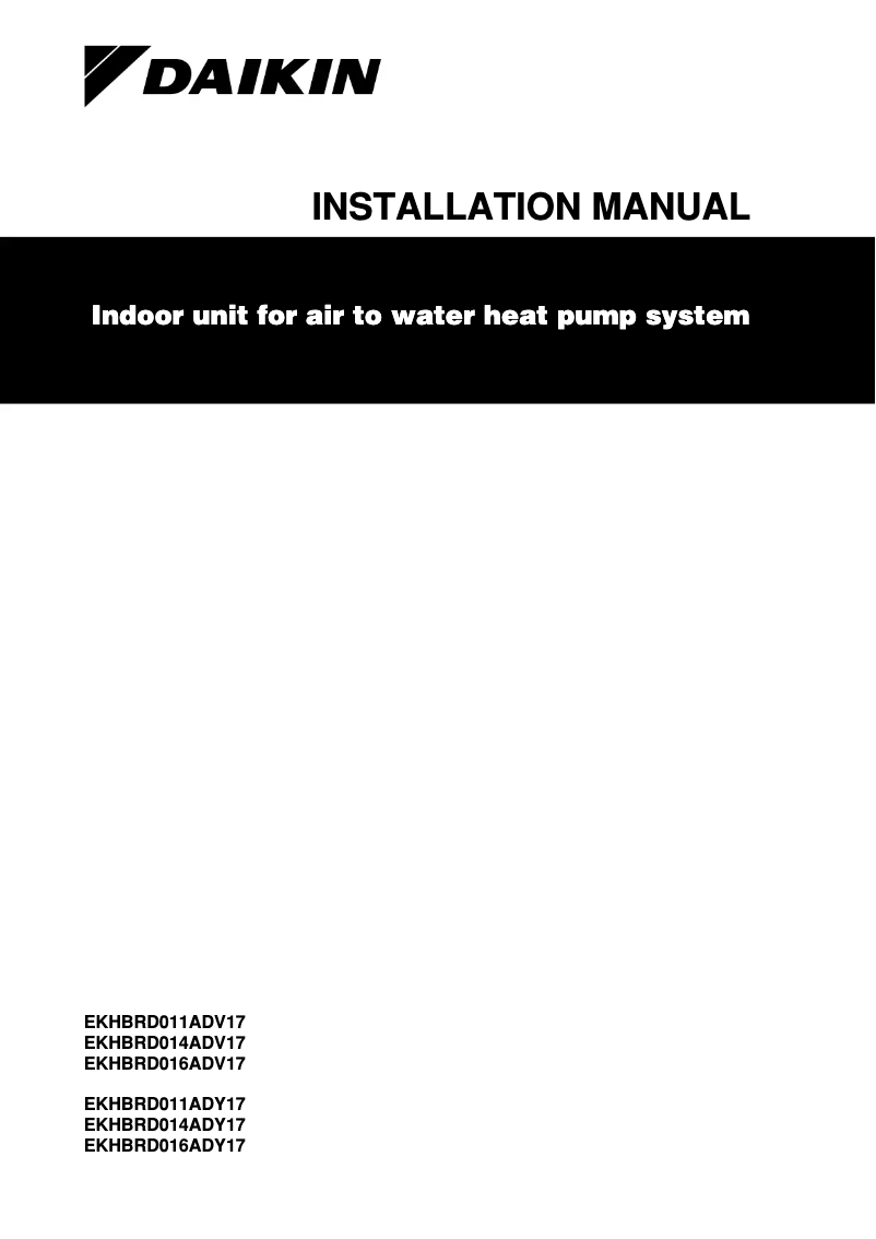 Página 1 del manual Guía de instalación Daikin EKHBRD014ADY17