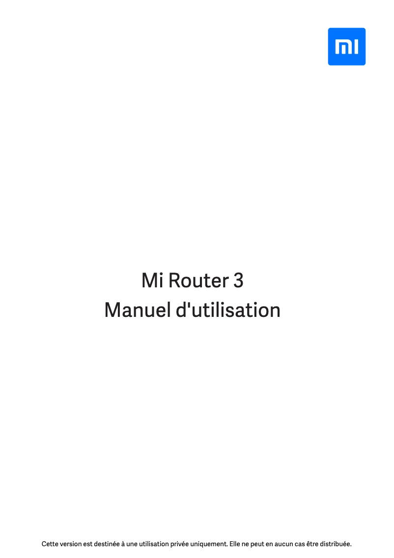 Imagen de la primera página del manual del dispositivo Mi Router 3