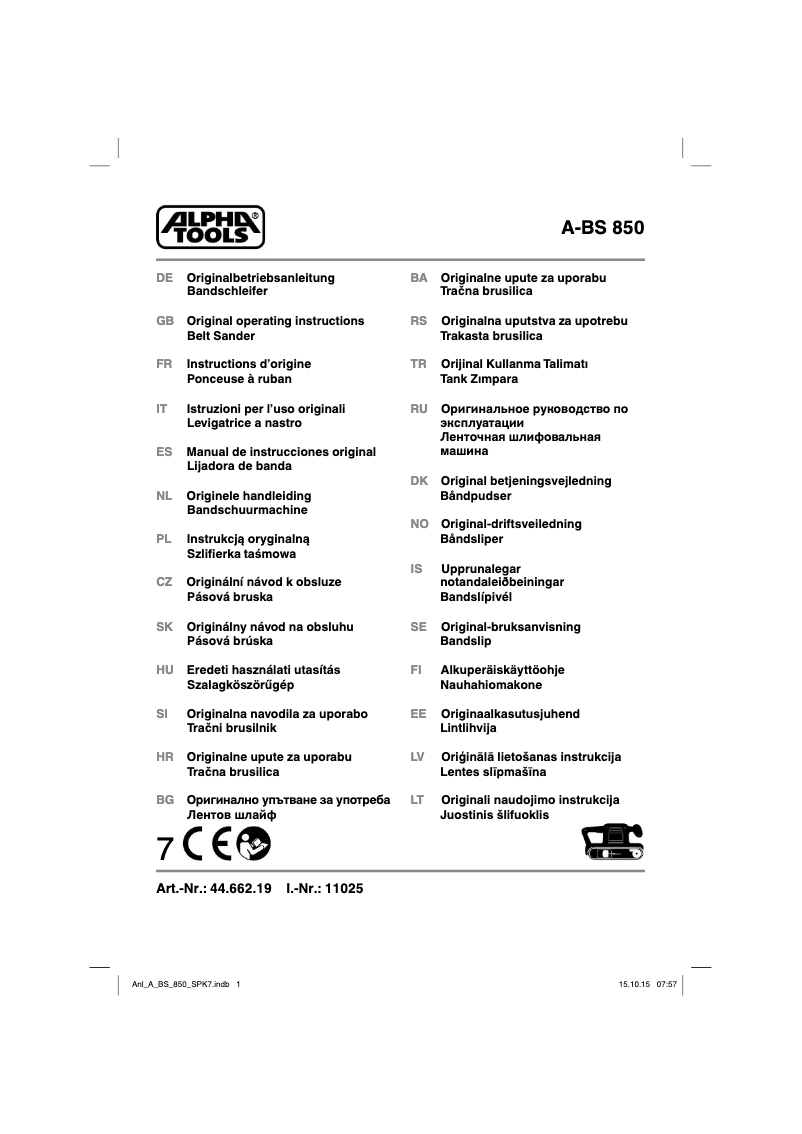 Imagen de la primera página del manual del dispositivo A-BS 850