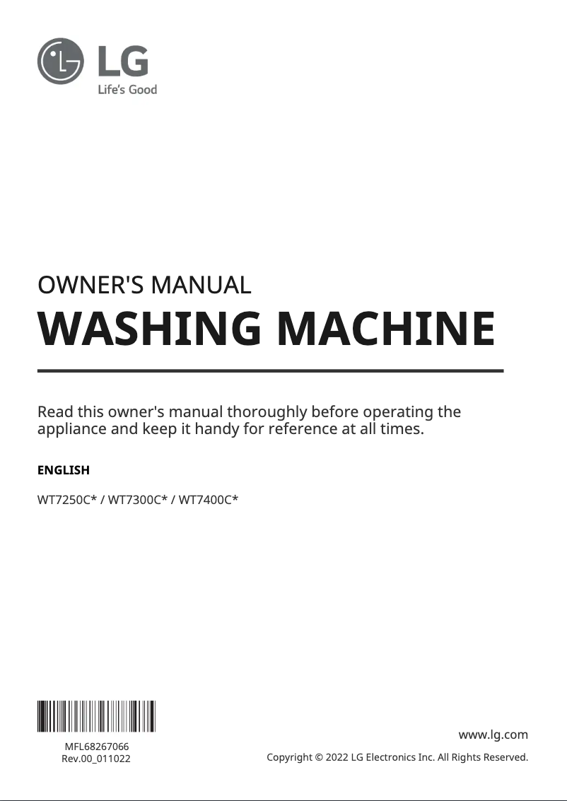 Imagen de la primera página del manual del dispositivo WT7400CV