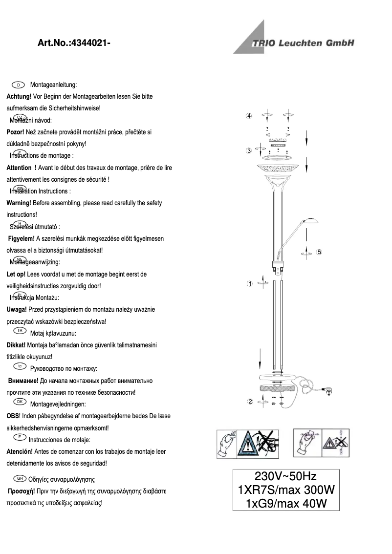 Imagen de la primera página del manual del dispositivo Casco 4344021-24