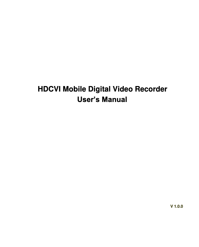 Imagen de la primera página del manual del dispositivo DHI-MCVR5104