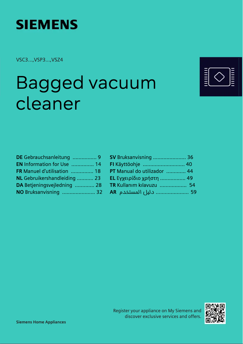 Página 1 del manual Manual de usuario Siemens VSC3320