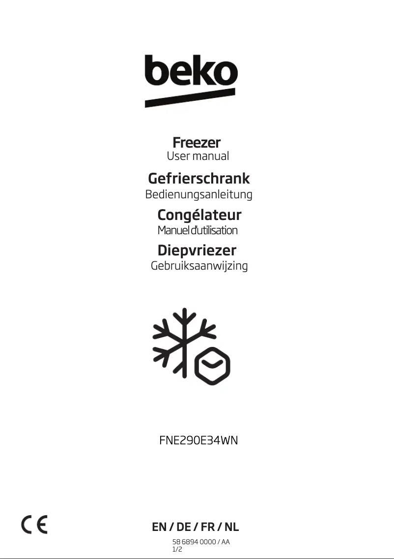 Página 1 del manual Manual de usuario Beko FNE290E34WN
