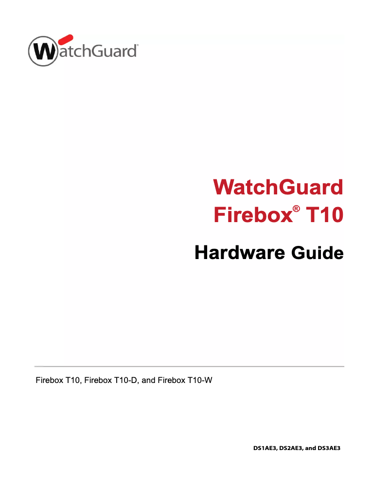 Página 1 del manual Manual de usuario WatchGuard Firebox T10
