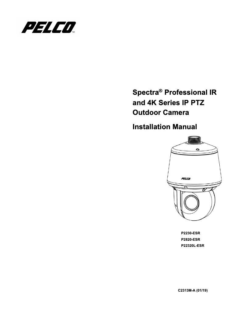 Imagen de la primera página del manual del dispositivo Spectra Professional IR P2230-ESR