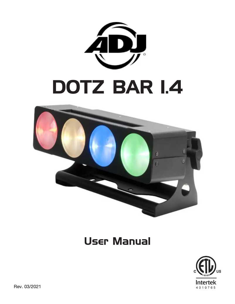 Página 1 del manual Manual de usuario Adj Dotz Bar 1.4