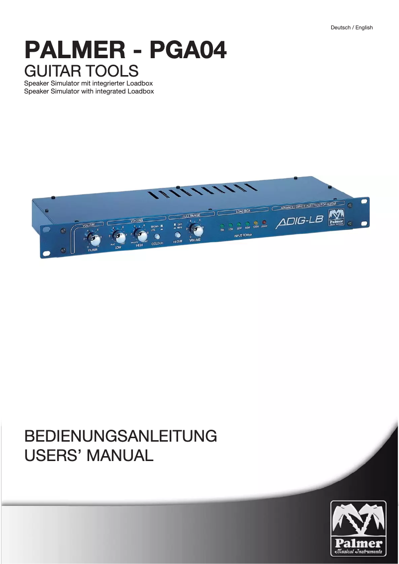 Página 1 del manual Manual de usuario Palmer PGA04