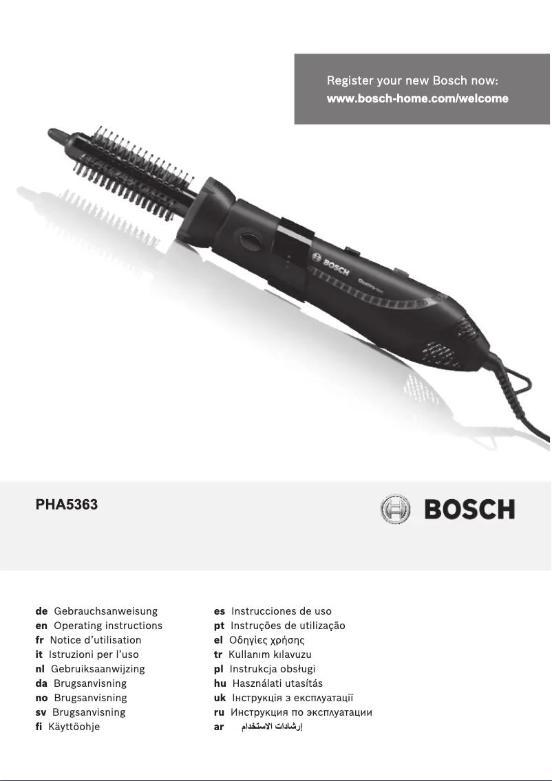 Página 1 del manual Manual de usuario Bosch BrilliantCare Quattro-Ion‎ PHA5363