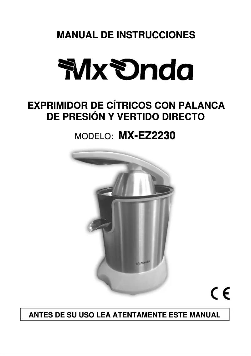 Imagen de la primera página del manual del dispositivo MX-EZ2230