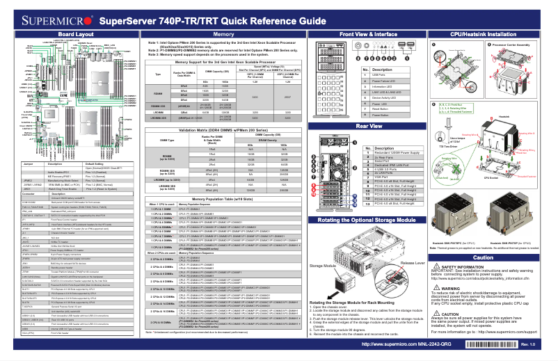 Imagen de la primera página del manual del dispositivo SuperServer SYS-740P-TRT