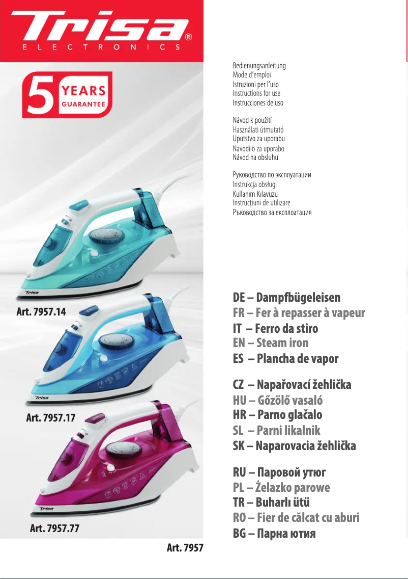 Página 1 del manual Manual de usuario Trisa Comfort Steam i5717