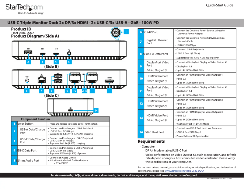 Página 1 del manual Manual de usuario StarTech.com 116N-USBC-DOCK