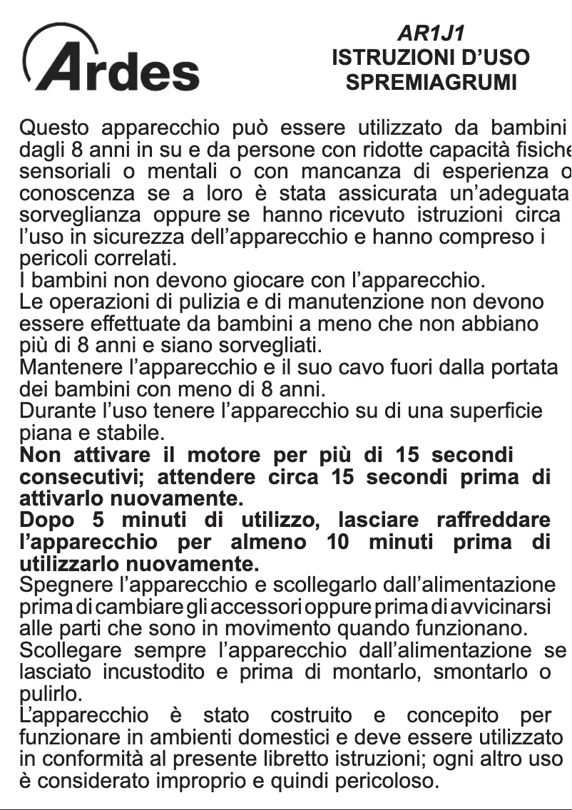Página nº 1 - Manual de usuario Ardes AR1J1