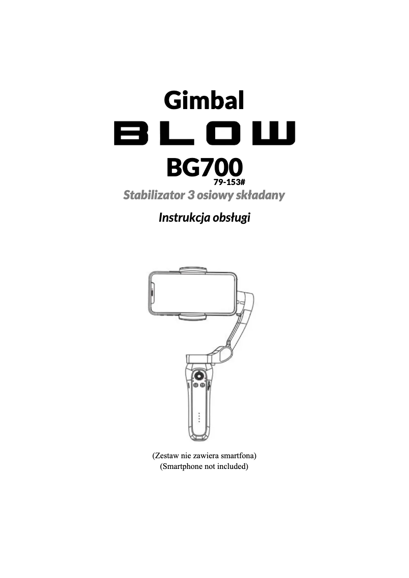 Imagen de la primera página del manual del dispositivo Gimbal BG700