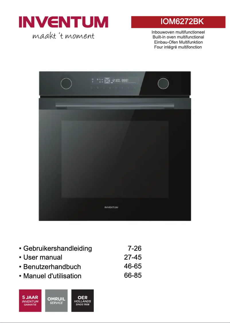 Página 1 del manual Manual de usuario Inventum IOM6272BK