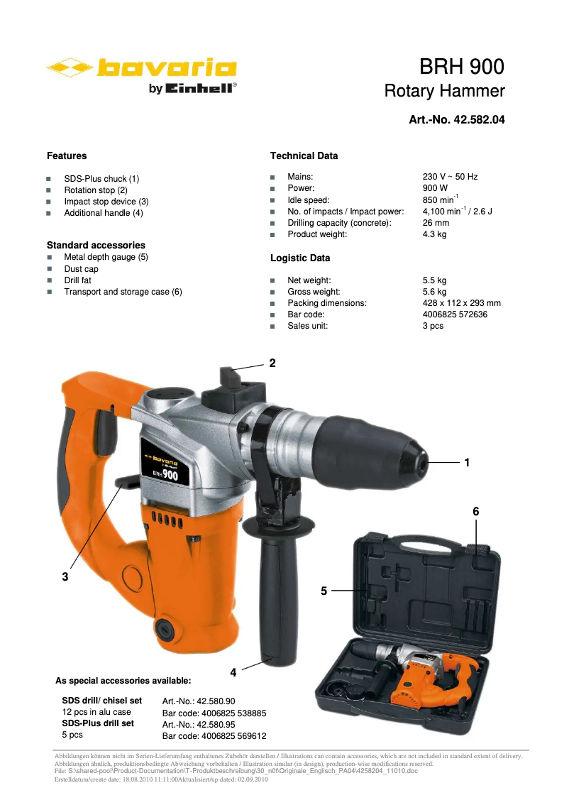 Imagen de la primera página del manual del dispositivo BRH 900
