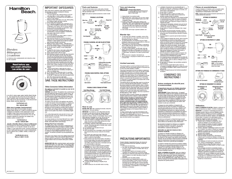 Imagen de la primera página del manual del dispositivo Smoothie 50168