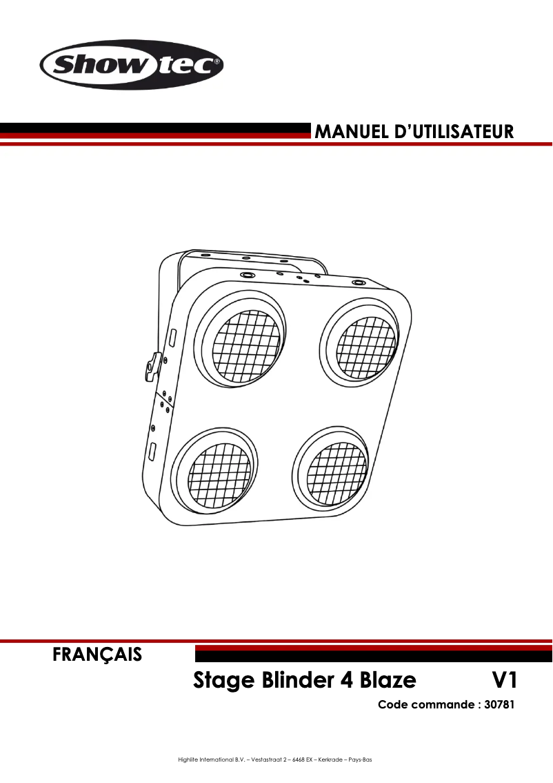 Página nº 1 - Manual de usuario Showtec Stage Blinder 4 Blaze