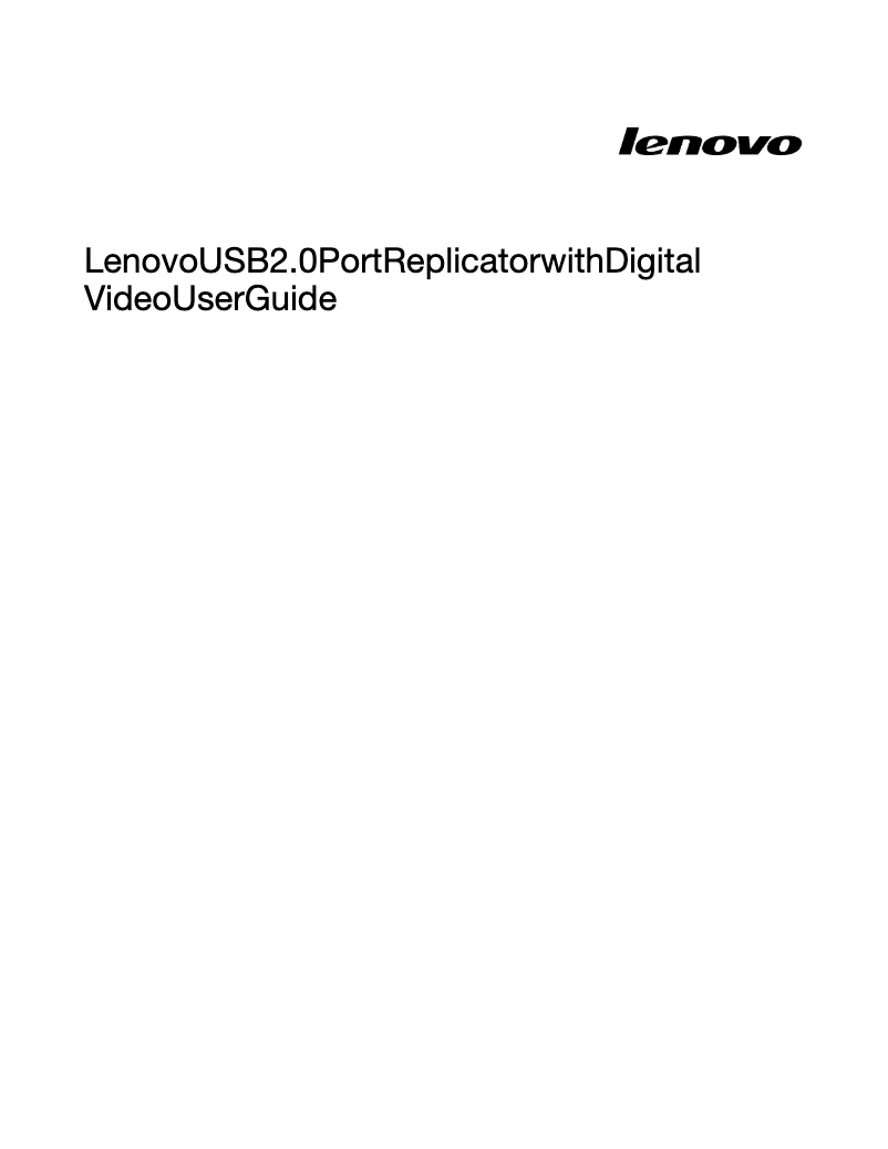 Página nº 1 - Manual de usuario Lenovo USB 2.0 Port Replicator