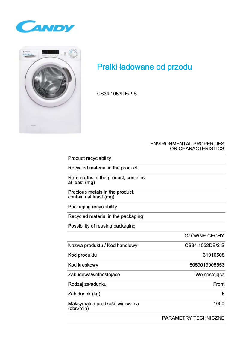 Imagen de la primera página del manual del dispositivo CS34 1052DE/2-S